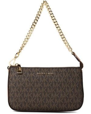 MICHAEL Michael Kors Jet Set Signature Chain Clutch Bag - Brown