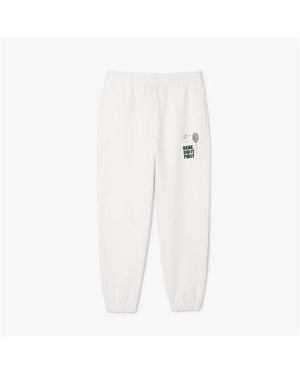 Lacoste Relaxed-Fit Piqu¿ Joggers - White