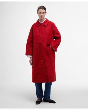 Barbour The Edit By Alexa Lizzy Showerproof Mac Coat - Red
