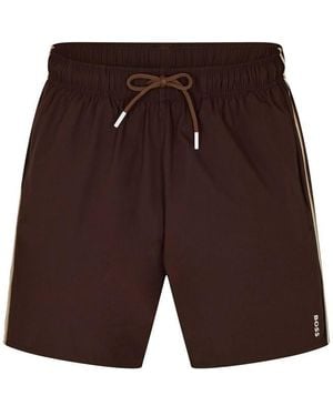 BOSS Iconic Swim Shorts - Brown