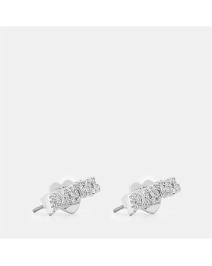 Kate Spade Geometric Metallic Stud Earrings - White