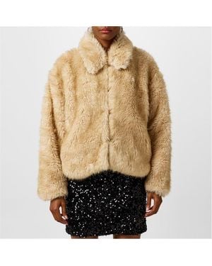 Bardot Sarissa Faux Fur Jacket - Natural