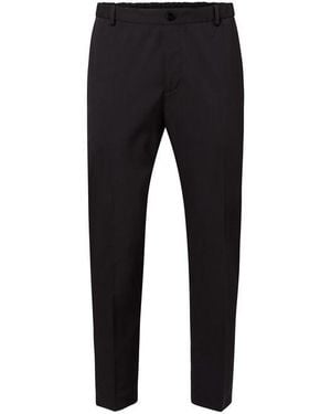 Calvin Klein Straight Gabardine Trousers - Black