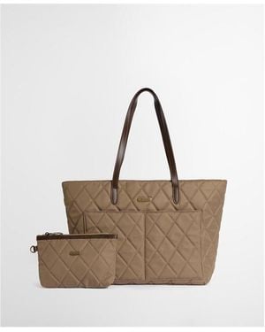 Barbour Quilted Tote Bag - Brown