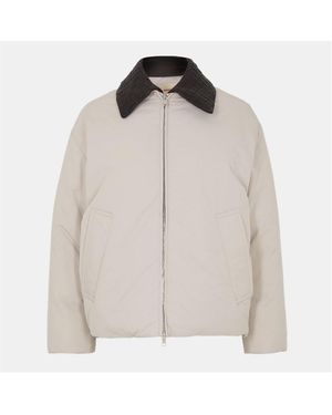 Bottega Veneta Tech Long Sleeve Double Zip Short Puffer Jacket - Natural