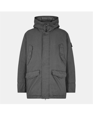 Stone Island Ghost Ghost Long Detachable Hood Cotton Parka - Grey
