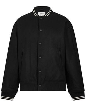 Maison Kitsuné Varsity Teddy Blouson Jacket - Black