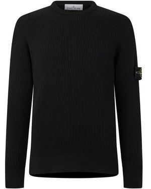 Stone Island Stone Rib Knit Crew Sn64 - Black
