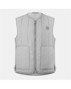 HUGO Batino Quilted Sleeveless Double Zip Gilet - Grey