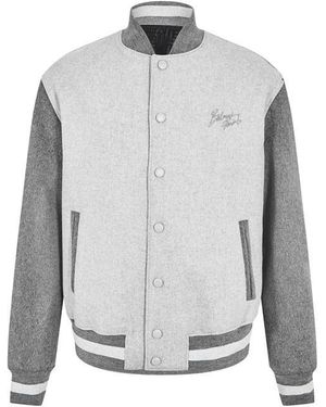 Balmain Signature Varsity Jacket - Grey