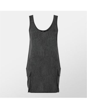 Represent Swirl Lyocell Functional Pockets T-Shirt Dress - Black
