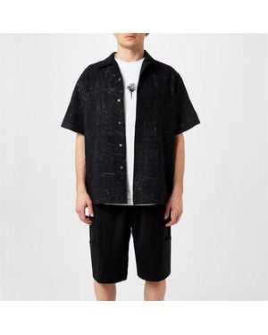 Han Kjobenhavn Short-Sleeve Patterned Shirt - Black