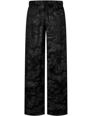 Off-White c/o Virgil Abloh Fresco Jacquard Cotton Straight Leg Trousers - Black