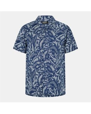 Barbour B.Intense Kew All Over Print Short Sleeve Shirt - Blue