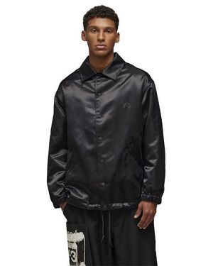 Y-3 Graphic Long Sleeve Coach Jacket - Black