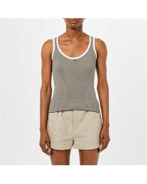 Valentino Val Ribbed Vest Ld43 - Brown