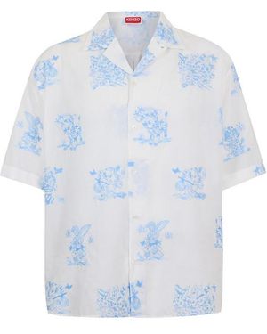KENZO Short Sleeve Patterned Shirt - Blue