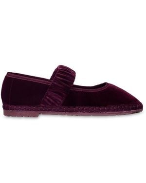 Flabelus Mafalda Velvet Mary Jane - Purple