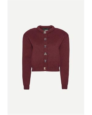 ROTATE BIRGER CHRISTENSEN Magtu Knitted Cardigan - Red