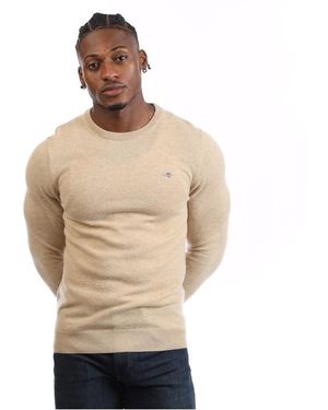 GANT Lambswool Blend Crewneck Sweatshirt - Natural