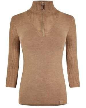 Victoria Beckham Victoria Half Zp Top - Brown