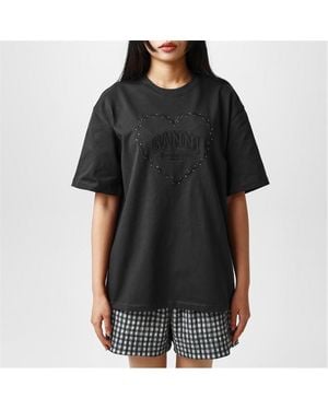 Ganni Studded Heart T-Shirt - Black