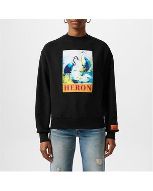 Heron Preston Halftone Graphic Crew Sweatshirt - Grey