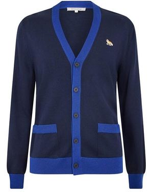 Maison Kitsuné Baby Fox Patch Regular Cardigan - Blue