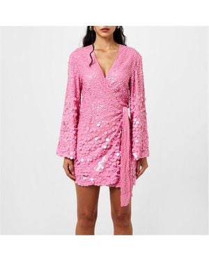 Pretty Lavish Provence Wrap Sequin Dress - Pink