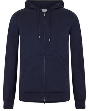 Pal Zileri Zip Knitted Hoodie - Blue