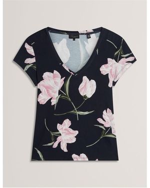 Ted Baker Printed Slim Fit T-Shirt - Blue