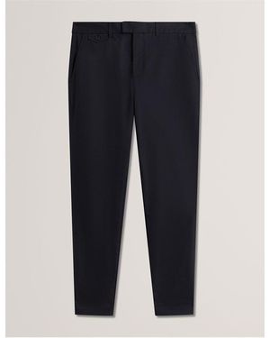 Ted Baker Houndstooth Slim Fit Trousers - Blue