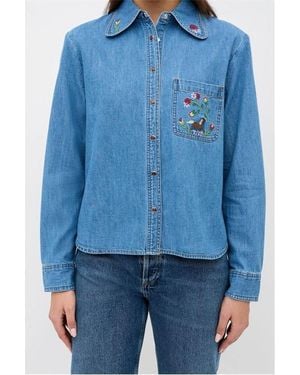 RIXO London Edaline Denim Jacket - Blue