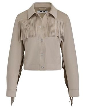 DKNY Fringe Jkt Ld62 - Grey