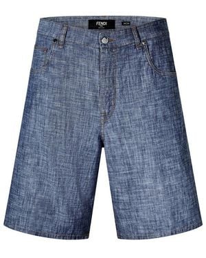 Fendi Woven Tracksuit Shorts - Blue