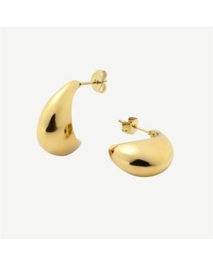 D.Louise Curved Midi Hoop Earrings - Metallic