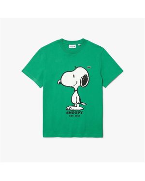 Lacoste X Peanuts Crewneck Organic Cotton T-Shirt - Green