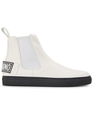 Moschino Flat Ankle Boots - White