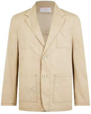 Prada Single-Breasted Jacket - Natural
