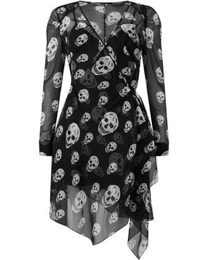 McQueen Alex Skull Prnt Wrp Ld63 - Black