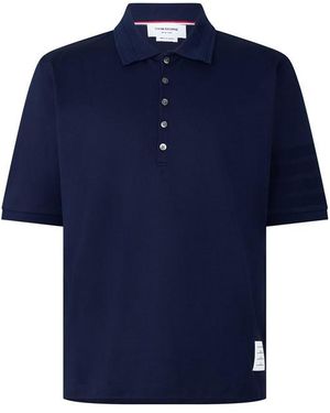 Thom Browne Tb Ss 4Bar Rib Polo Sn63 - Blue