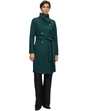 BOSS Structured Designer Overcoat - Green