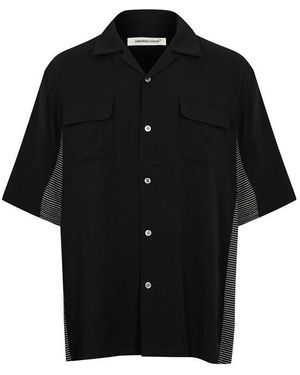 Undercover Contrast Short Sleeve Patterned Shirt - Black