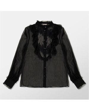 Valentino Sheer Chiffon Blouse - Black