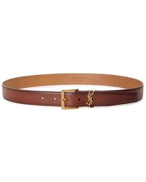 Saint Laurent Leather Belt - Brown
