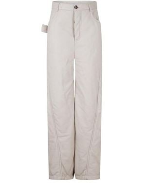 Bottega Veneta Leather/Pu Trousers - Grey