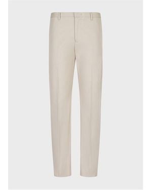 Emporio Armani Straight Leg Trousers - White