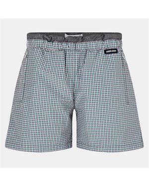 Miu Miu Structured Textured Tailored Shorts - Blue