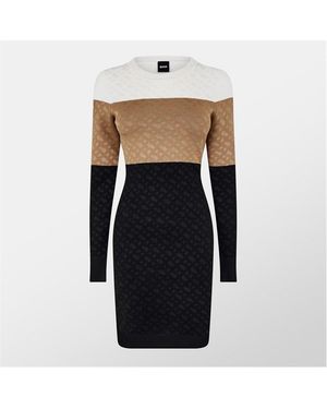 BOSS Fiarami Knitted Bodycon Dress - Natural