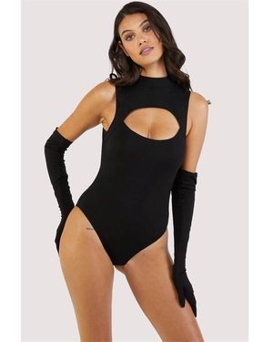 Wolf & Whistle Jessenia High-Necked Body With Gloves - Black